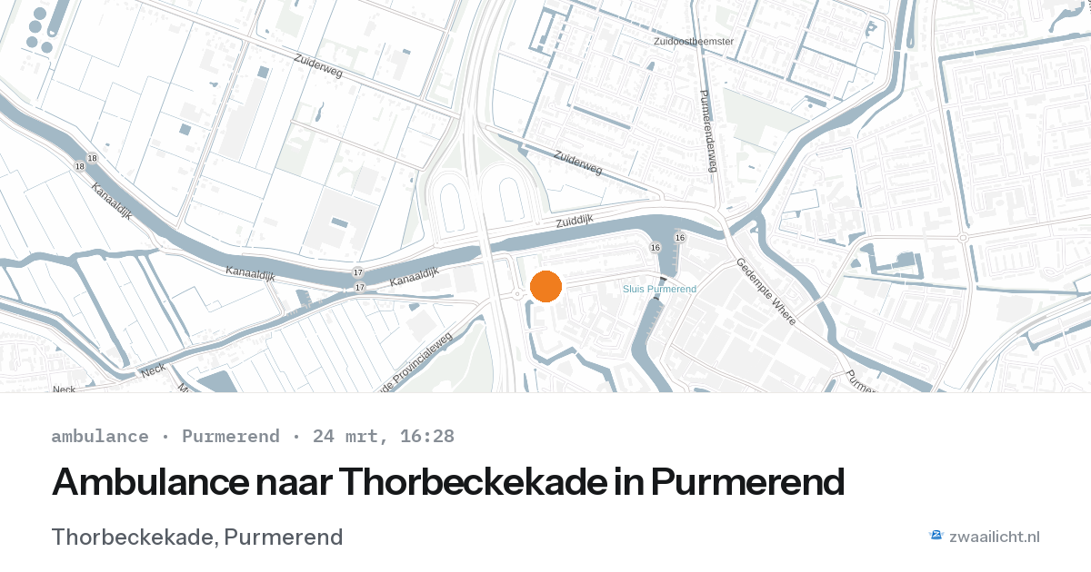 Ambulance naar Thorbeckekade in Purmerend — 24 mrt 2026