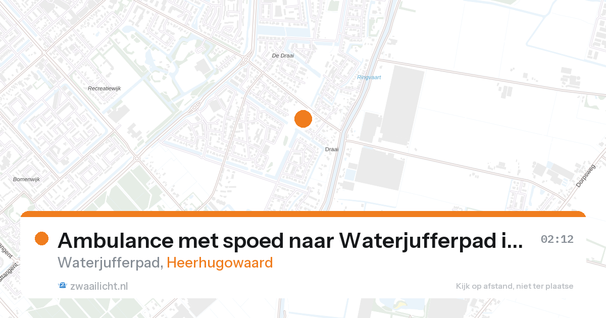 Ambulance met spoed naar Waterjufferpad in Heerhugowaard — 28 aug 2026