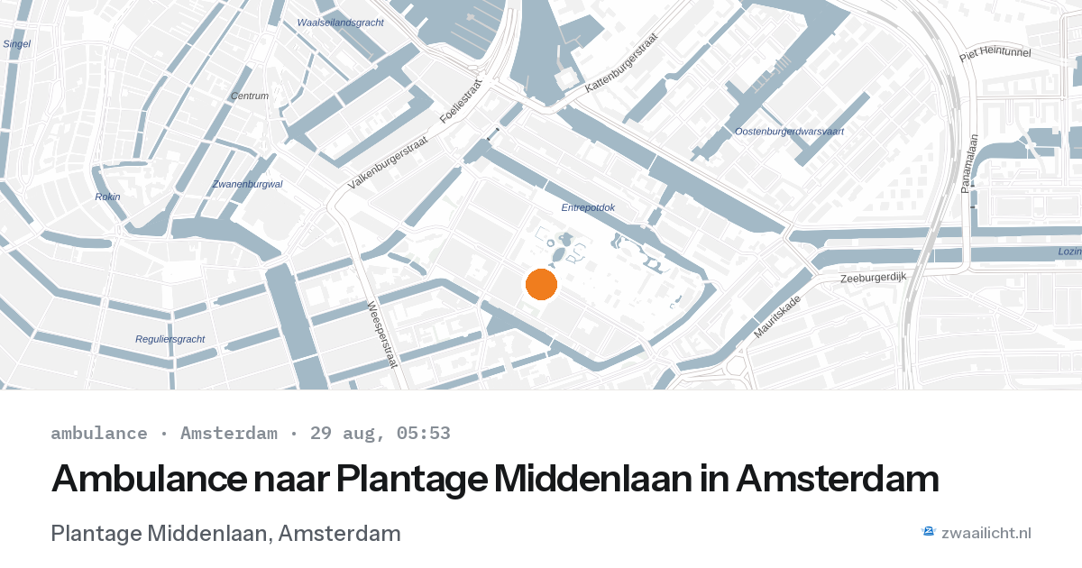 Ambulance naar Plantage Middenlaan in Amsterdam — 29 aug 2026