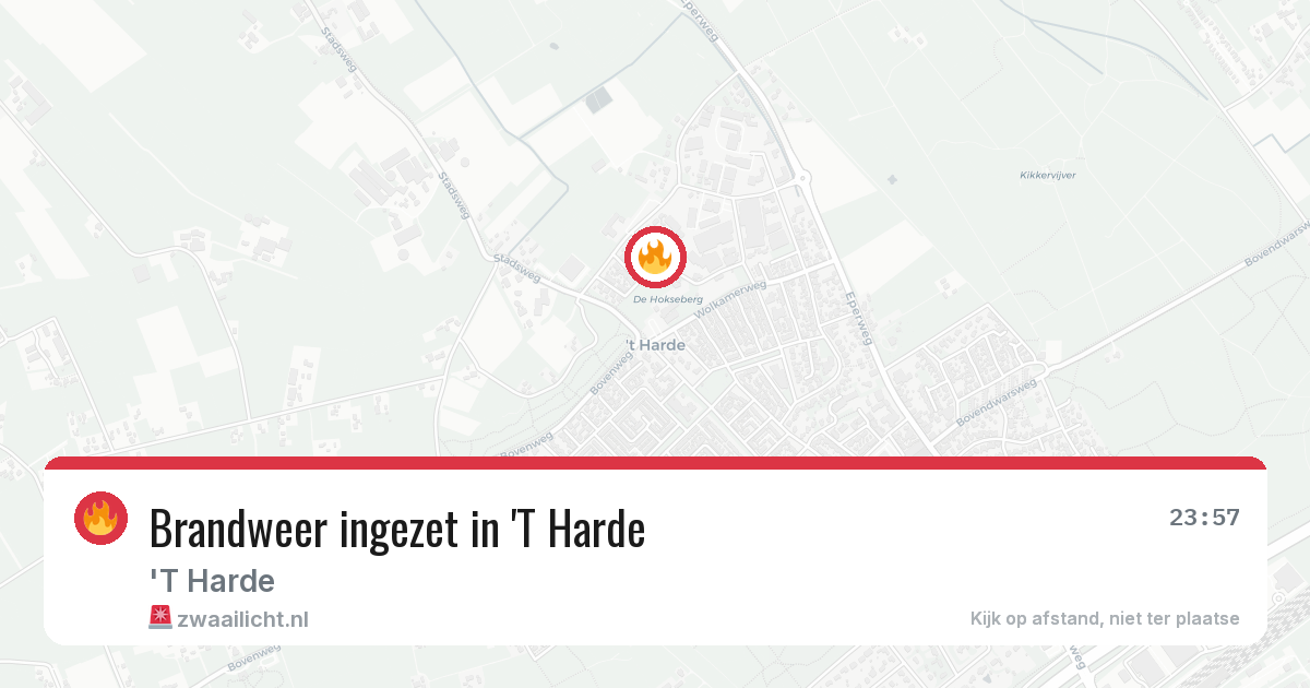 Brandweer ingezet in 'T Harde — 29 apr 2026 | 🚨 Zwaailicht.nl