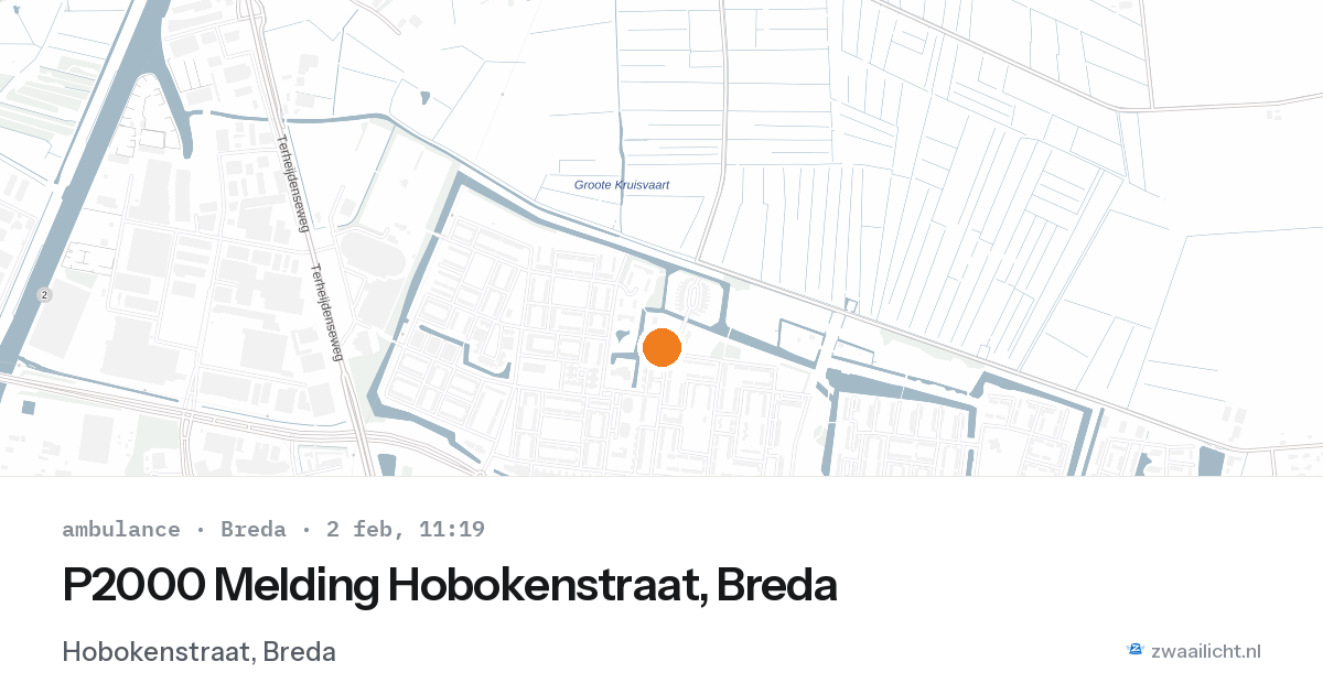 P2000 Melding Hobokenstraat, Breda — 2 feb 2026