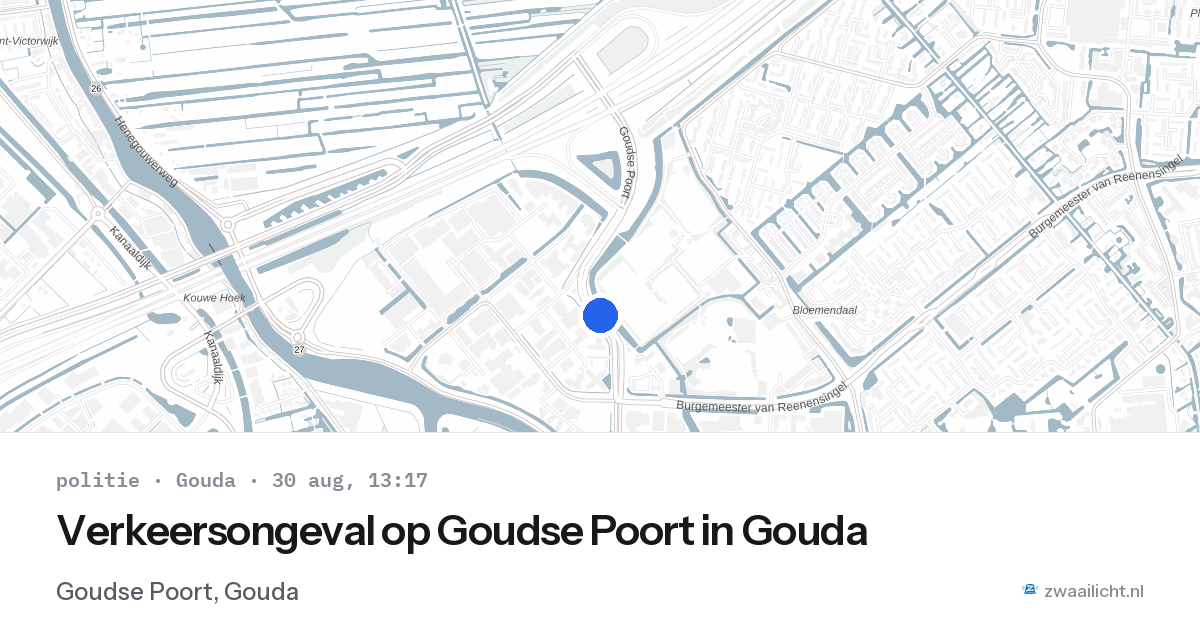 Verkeersongeval op Goudse Poort in Gouda — 30 aug 2026
