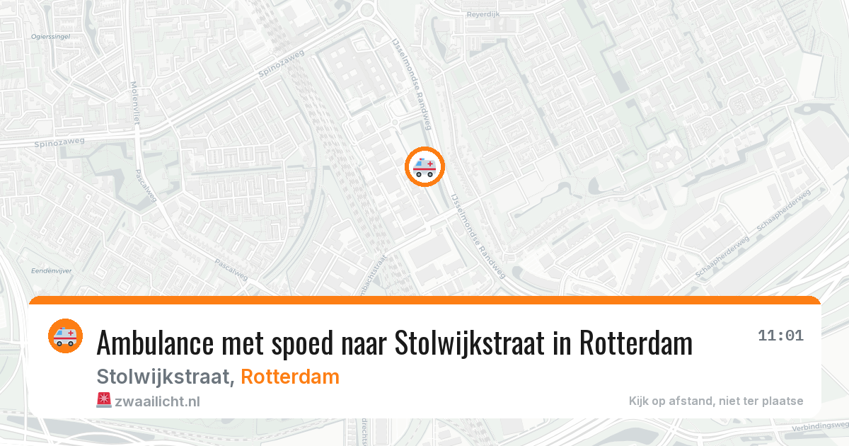 Ambulance met spoed naar Stolwijkstraat in Rotterdam — 8 mrt 2026
