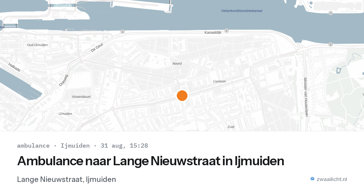 Ambulance naar Lange Nieuwstraat in Ijmuiden — 31 aug 2026