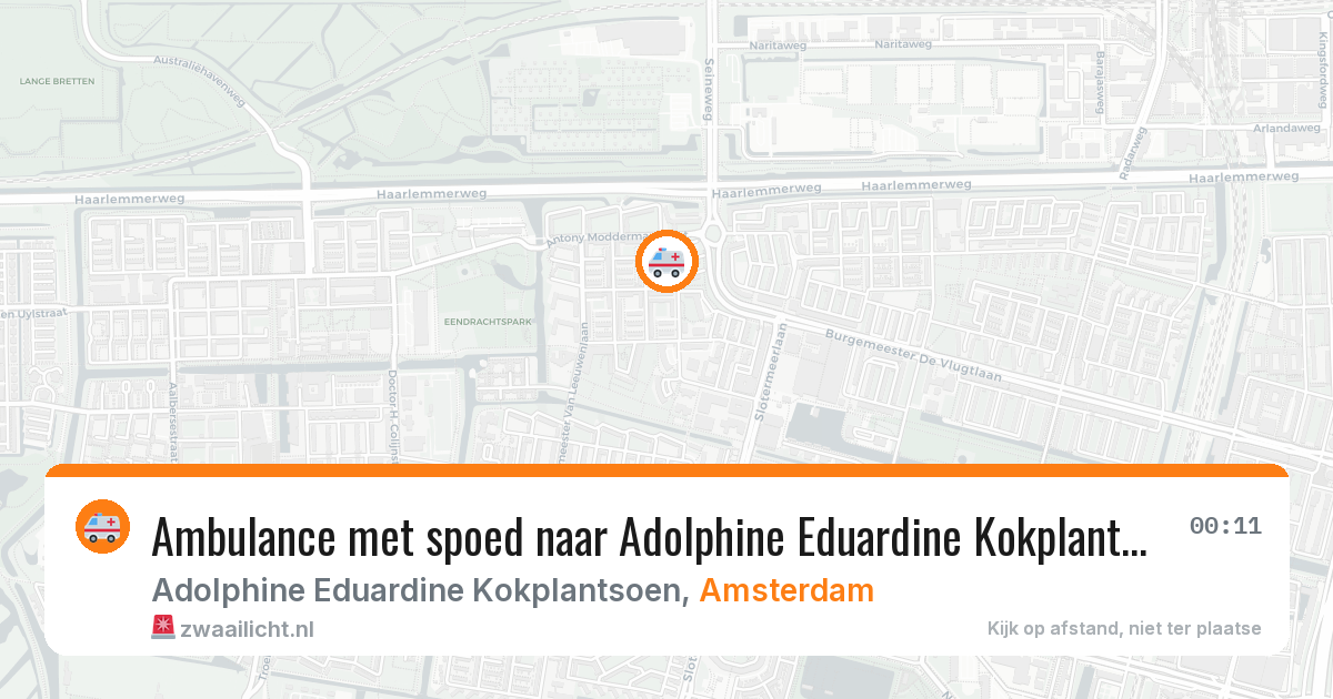 Ambulance met spoed naar Adolphine Eduardine Kokplantsoen in Amsterdam — 22 apr 2026