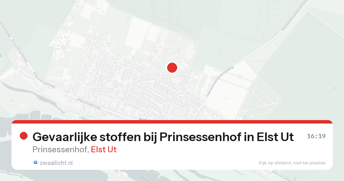 Gevaarlijke stoffen bij Prinsessenhof in Elst Ut — 18 aug 2026