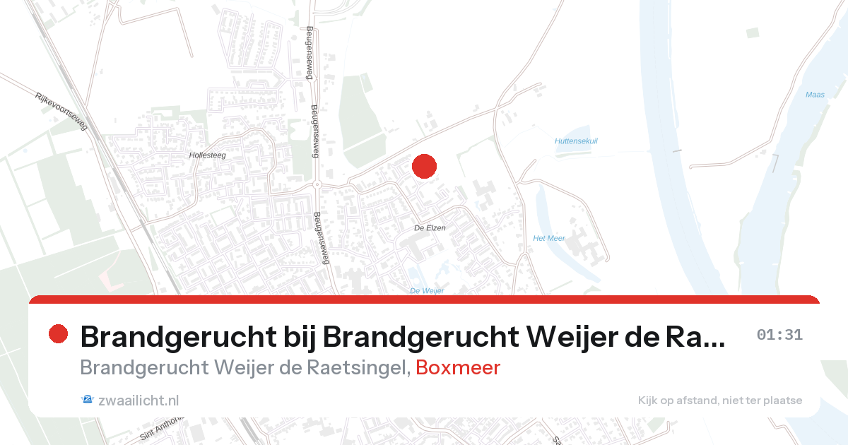 Brandgerucht bij Brandgerucht Weijer de Raetsingel in Boxmeer — 1 feb 2026