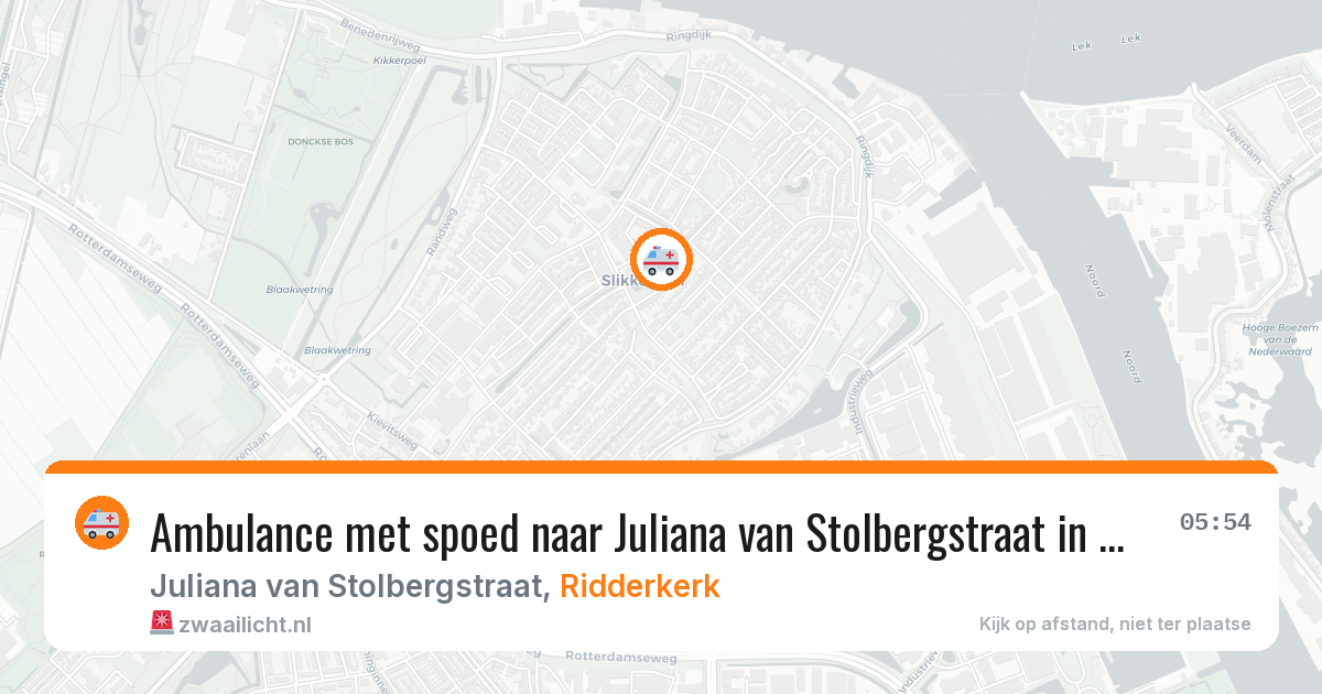 Ambulance met spoed naar Juliana van Stolbergstraat in Ridderkerk — 13 aug 2026