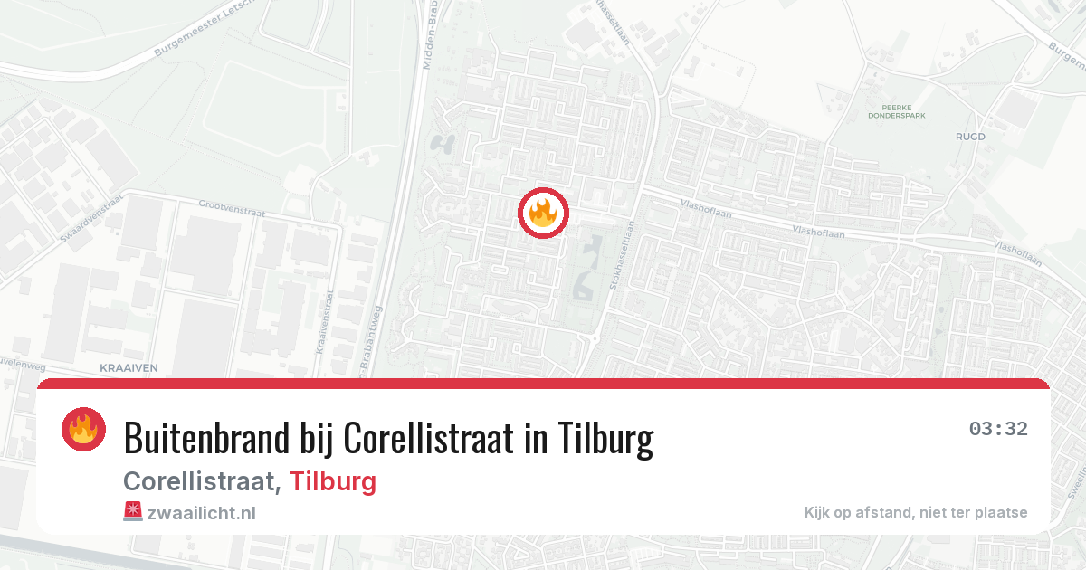 Buitenbrand bij Corellistraat in Tilburg — 1 aug 2026