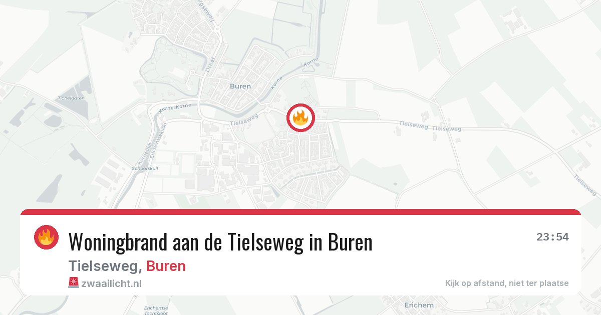 Woningbrand aan de Tielseweg in Buren — 30 jun 2026