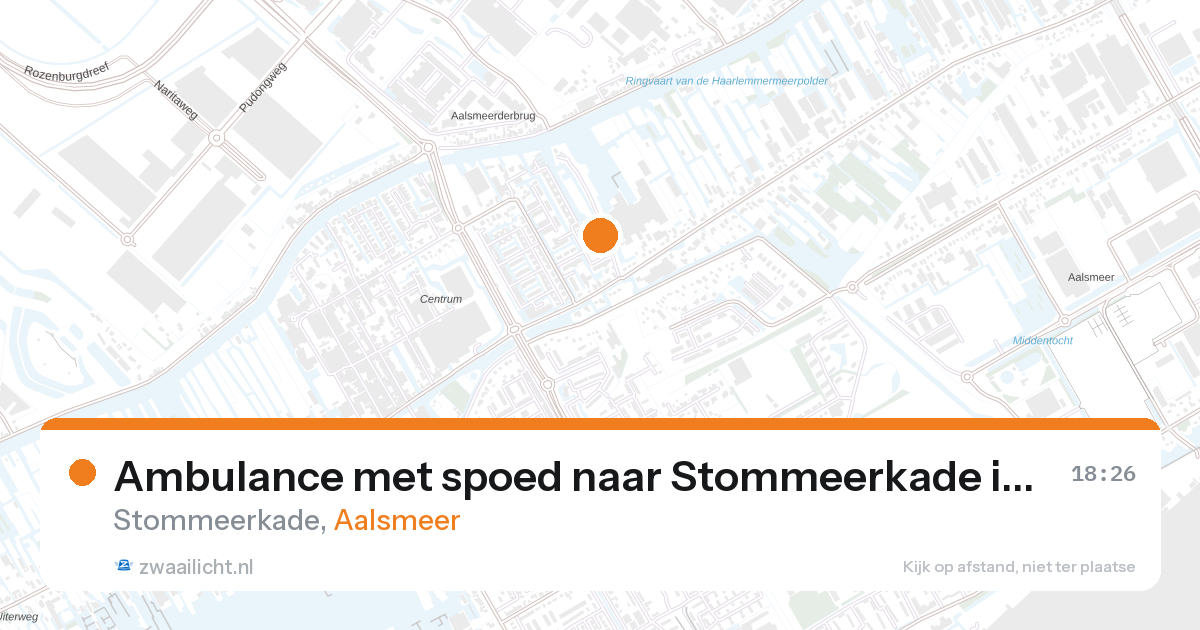 Ambulance met spoed naar Stommeerkade in Aalsmeer — 27 aug 2026