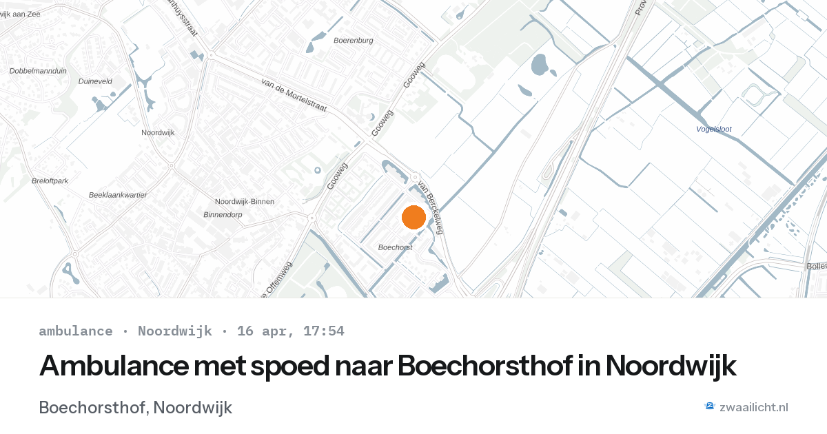 Ambulance met spoed naar Boechorsthof in Noordwijk — 16 apr 2026