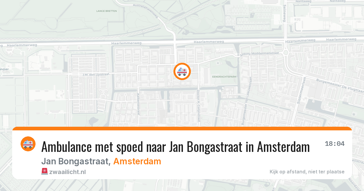 Ambulance met spoed naar Jan Bongastraat in Amsterdam — 10 aug 2026