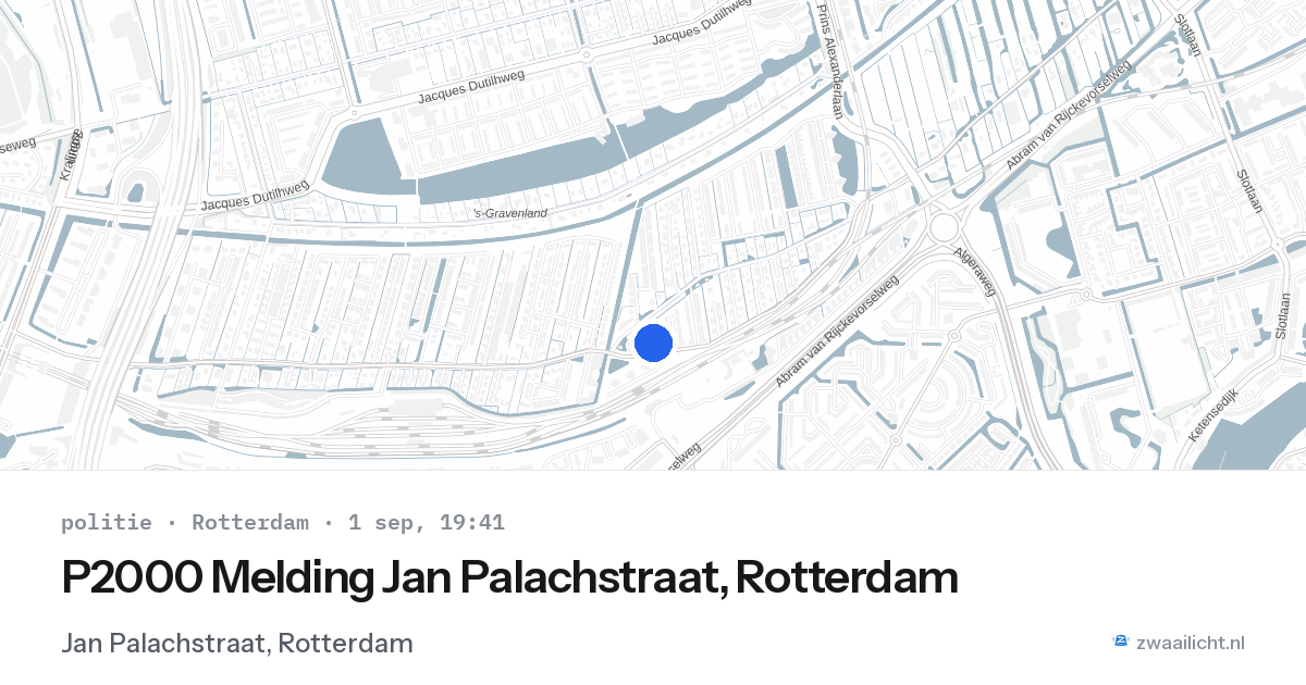 P2000 Melding Jan Palachstraat, Rotterdam — 1 sep 2026
