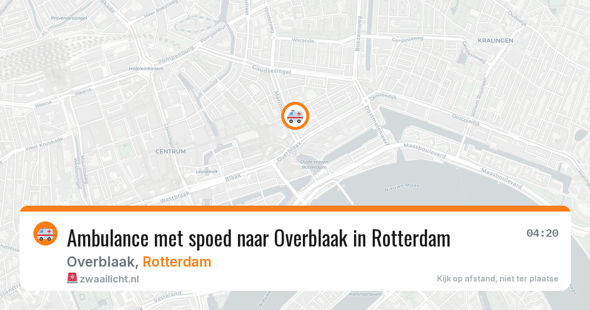 Ambulance met spoed naar Overblaak in Rotterdam — 4 jun 2026