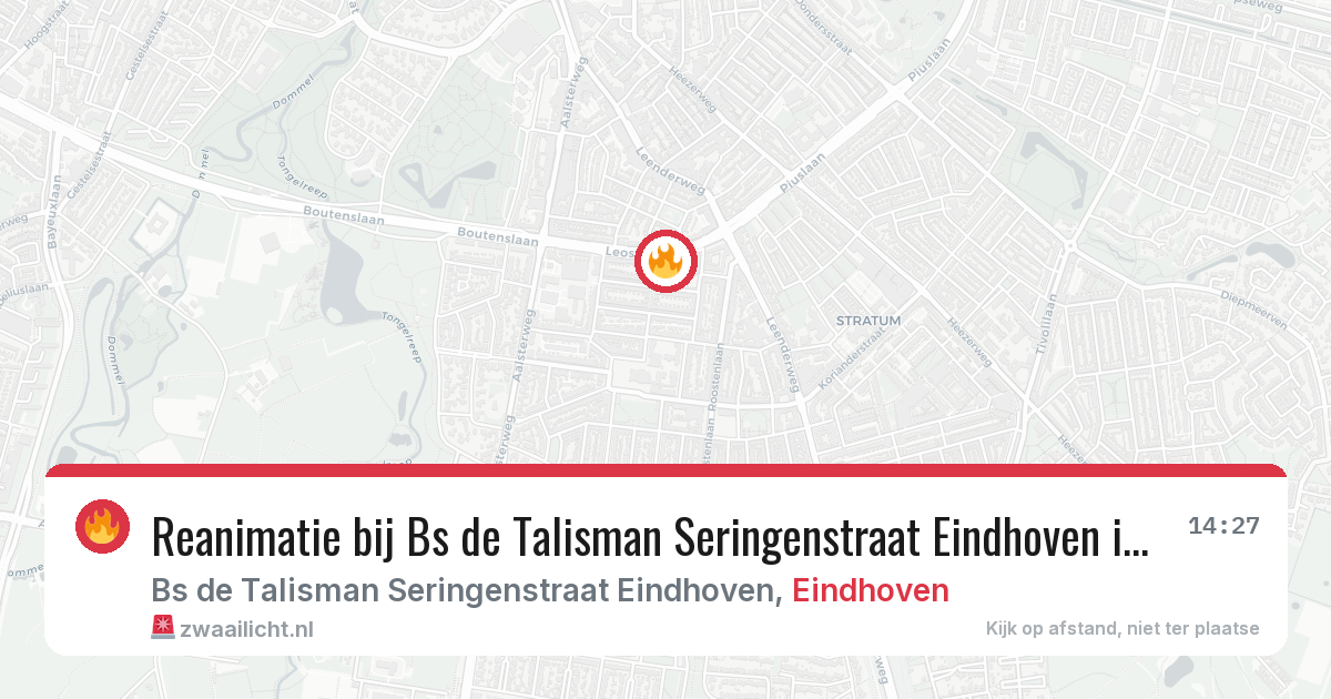 Reanimatie bij Bs de Talisman Seringenstraat Eindhoven in Eindhoven — 29 jan 2026