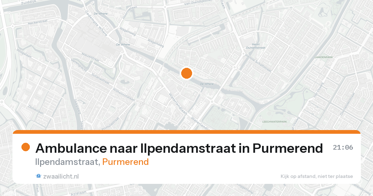 Ambulance naar Ilpendamstraat in Purmerend — 17 aug 2026