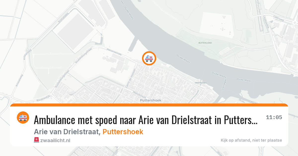 Ambulance met spoed naar Arie van Drielstraat in Puttershoek — 1 mei 2026