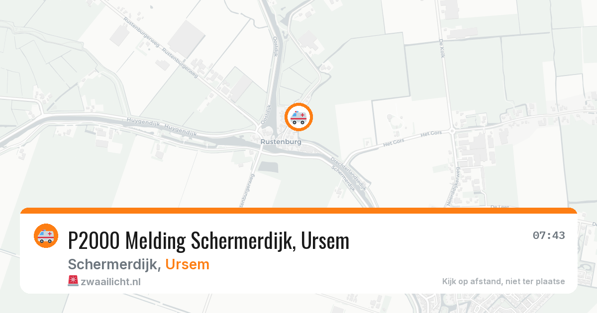 P2000 Melding Schermerdijk, Ursem — 19 jun 2026