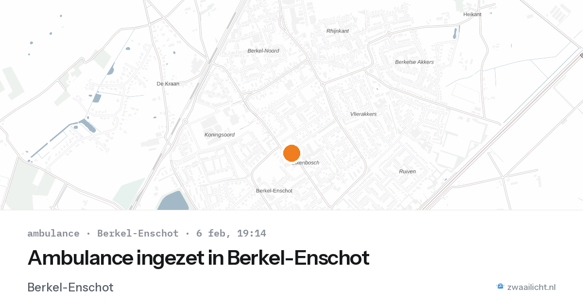 Ambulance ingezet in Berkel-Enschot — 6 feb 2026