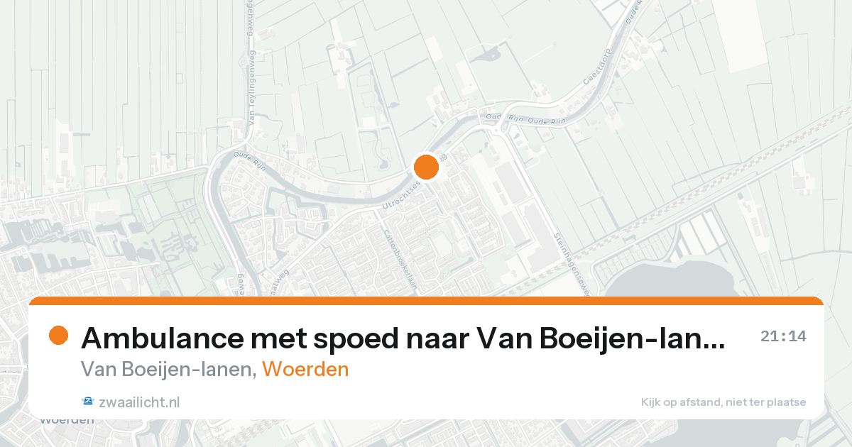 Ambulance met spoed naar Van Boeijen-lanen in Woerden — 14 aug 2026