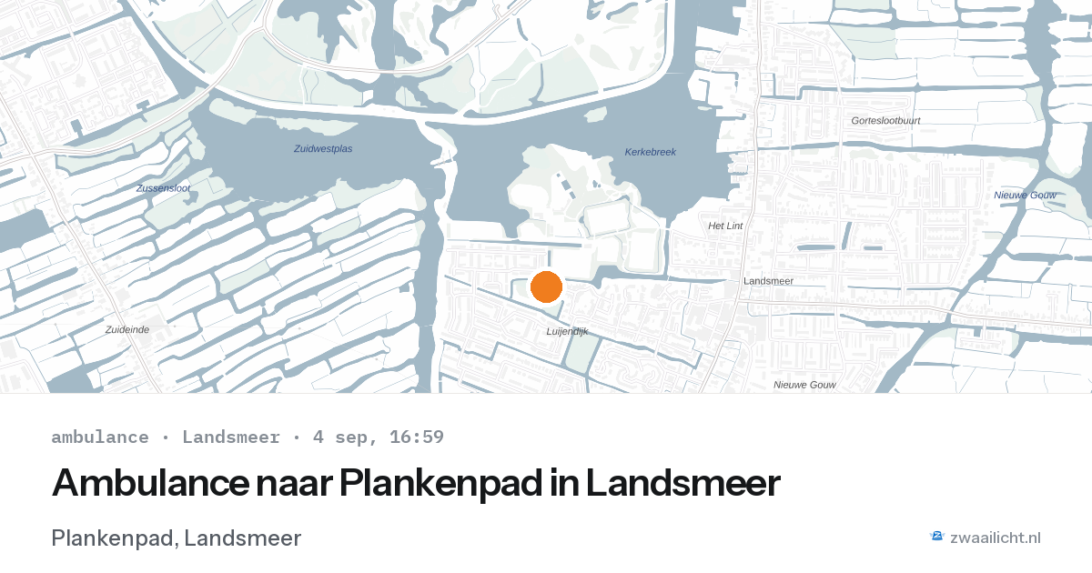 Ambulance naar Plankenpad in Landsmeer — 4 sep 2026
