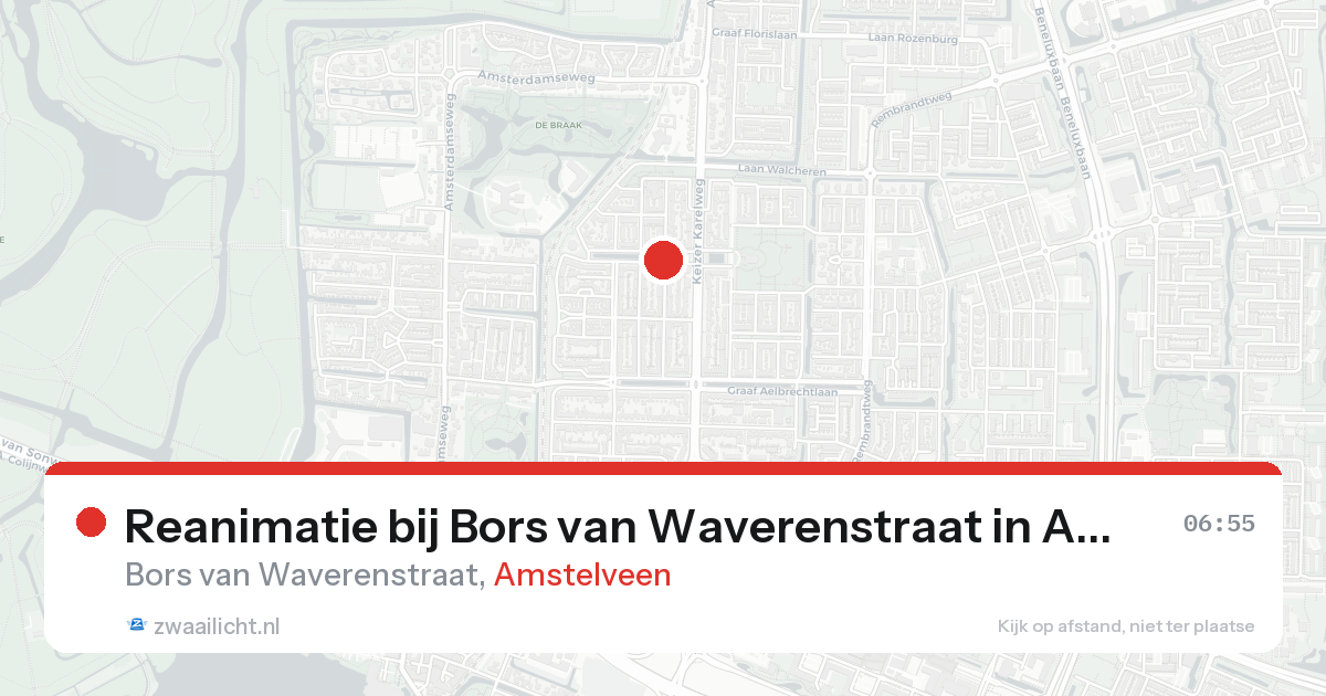 Reanimatie bij Bors van Waverenstraat in Amstelveen — 8 feb 2026