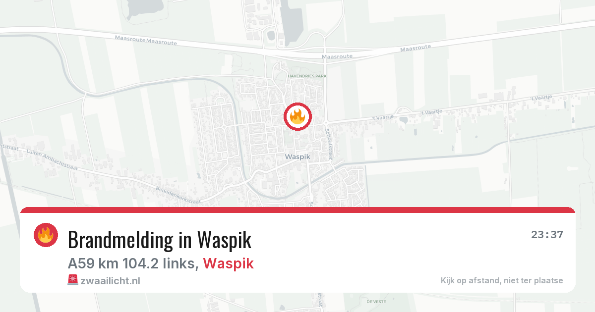 Brandmelding in Waspik — 29 mei 2026