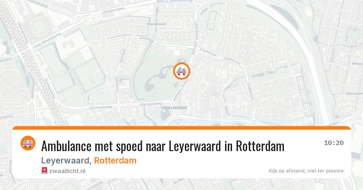 Ambulance met spoed naar Leyerwaard in Rotterdam — 16 mei 2026