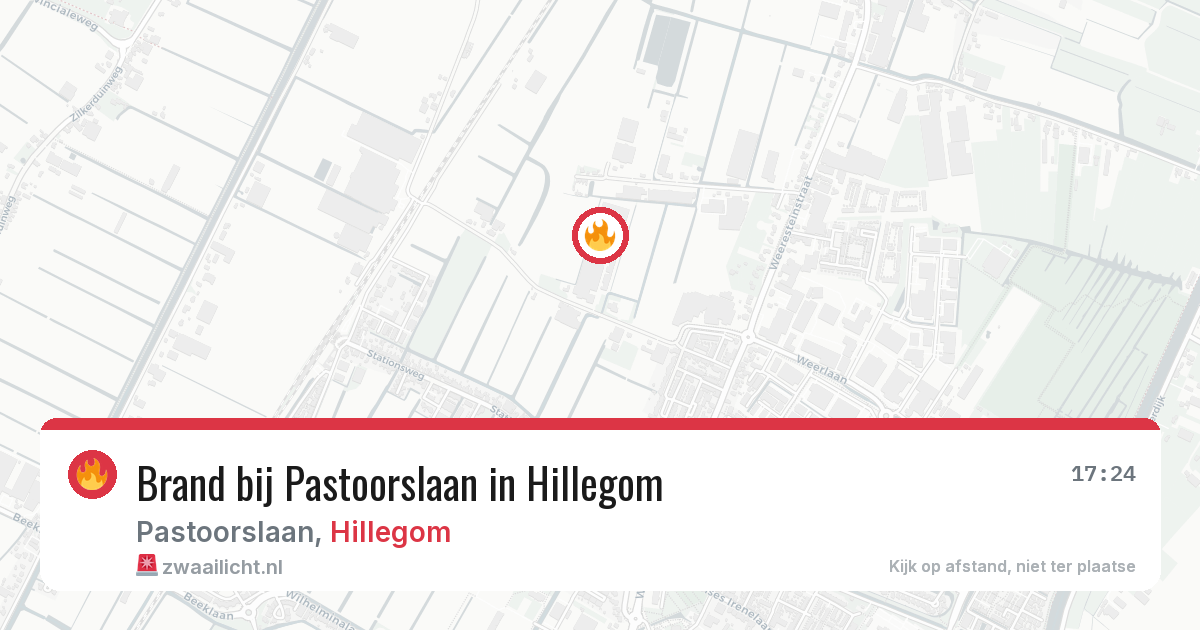 Brand bij Pastoorslaan in Hillegom — 8 aug 2026