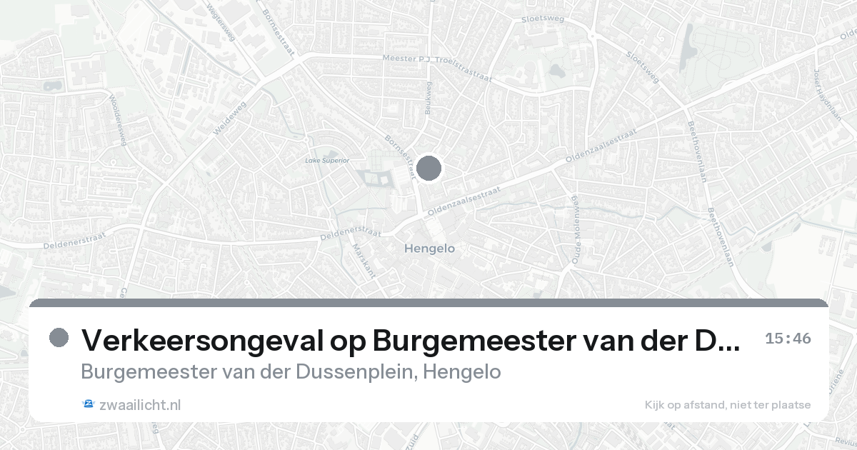 Verkeersongeval op Burgemeester van der Dussenplein in Hengelo — 21 aug 2026
