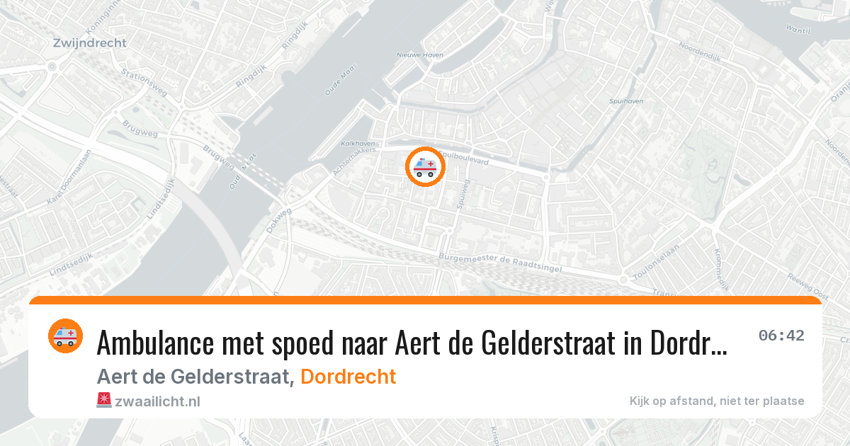Ambulance met spoed naar Aert de Gelderstraat in Dordrecht — 8 aug 2026