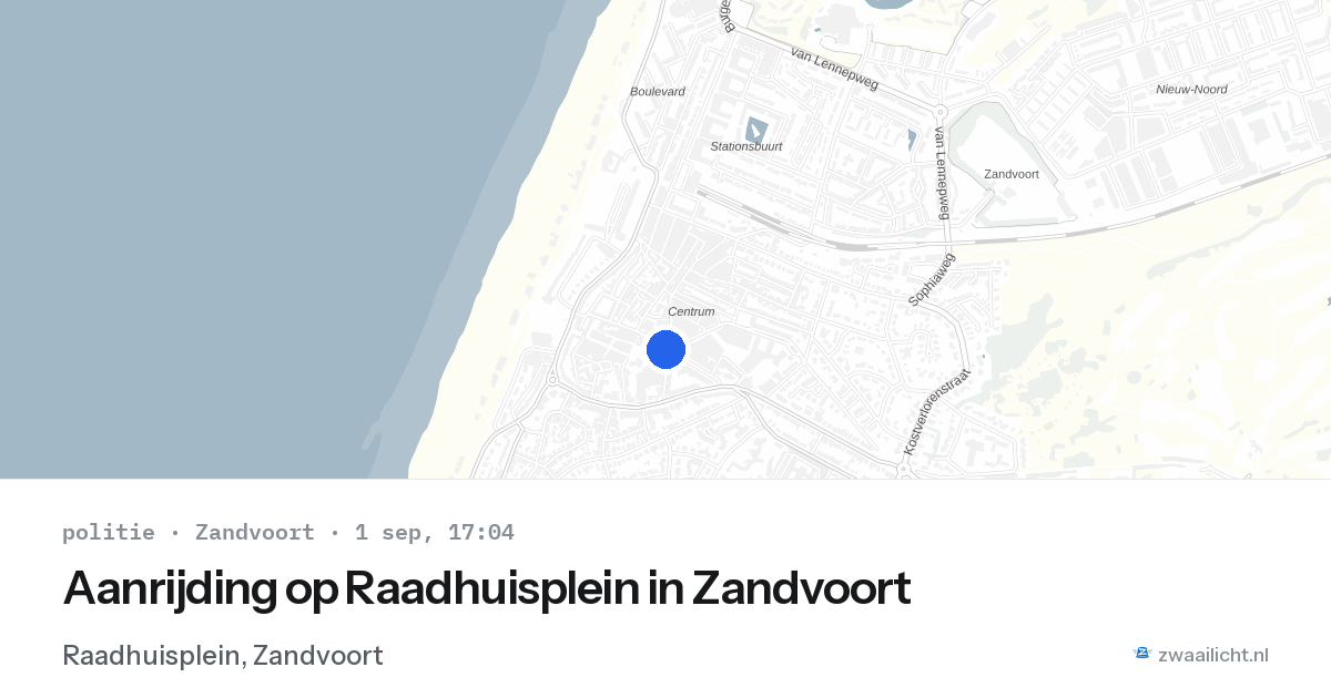 Aanrijding op Raadhuisplein in Zandvoort — 1 sep 2026