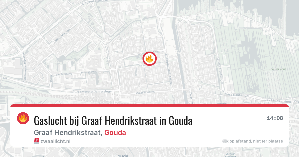 Gaslucht bij Graaf Hendrikstraat in Gouda — 17 mei 2026