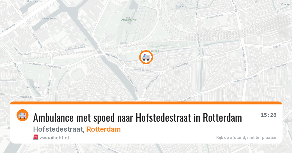 Ambulance met spoed naar Hofstedestraat in Rotterdam — 16 mei 2026