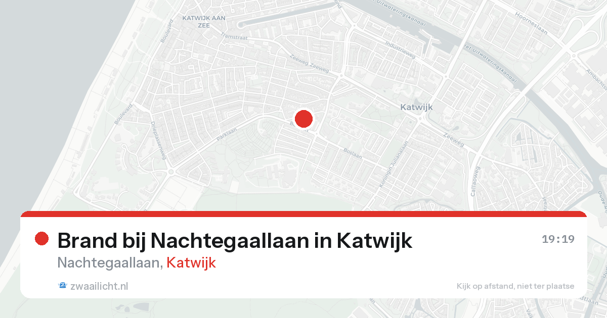 Brand bij Nachtegaallaan in Katwijk — 16 aug 2026