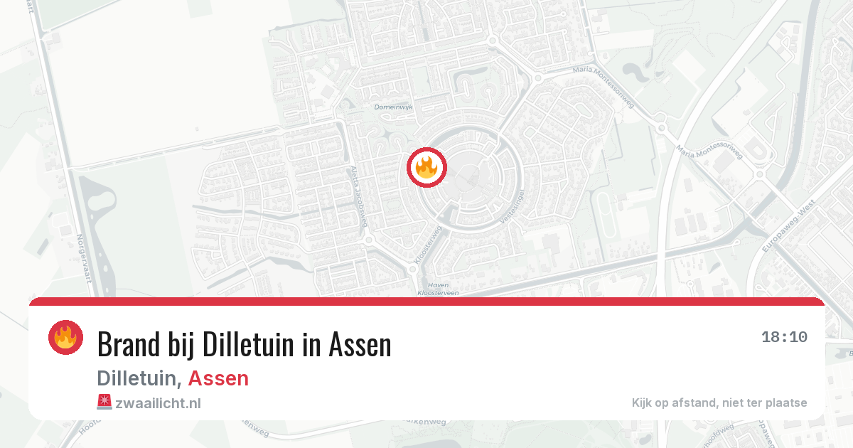 Brand bij Dilletuin in Assen — 18 jun 2026