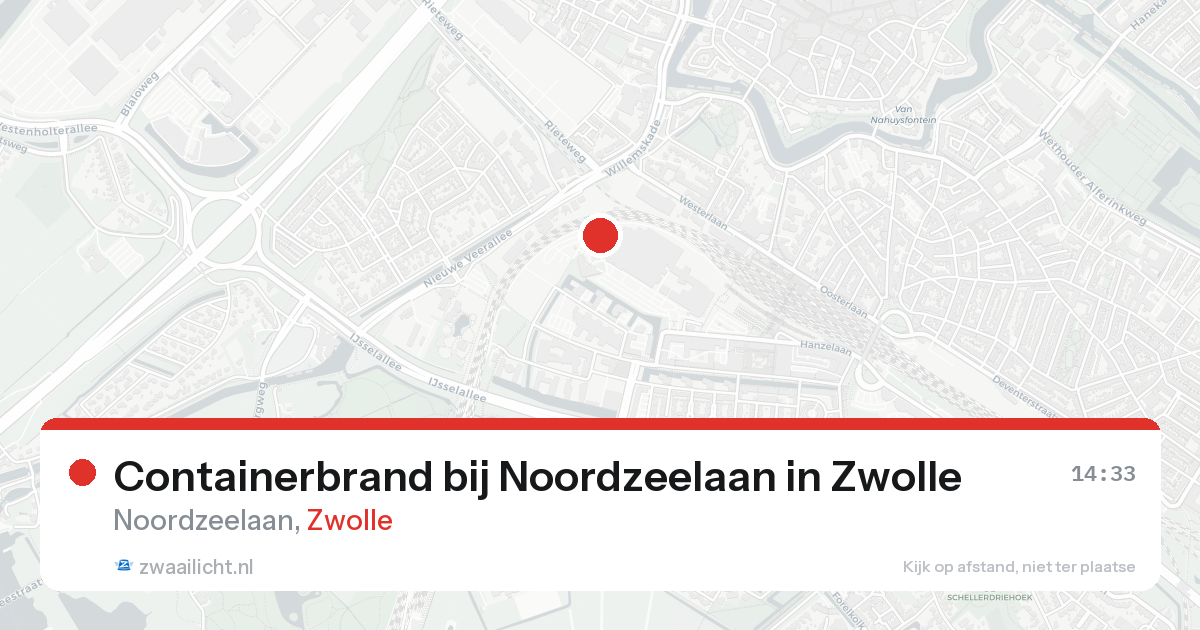 Containerbrand bij Noordzeelaan in Zwolle — 25 aug 2026