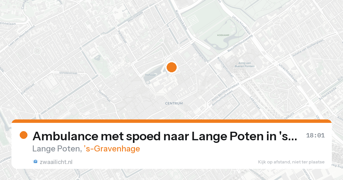 Ambulance met spoed naar Lange Poten in 's-Gravenhage — 21 aug 2026