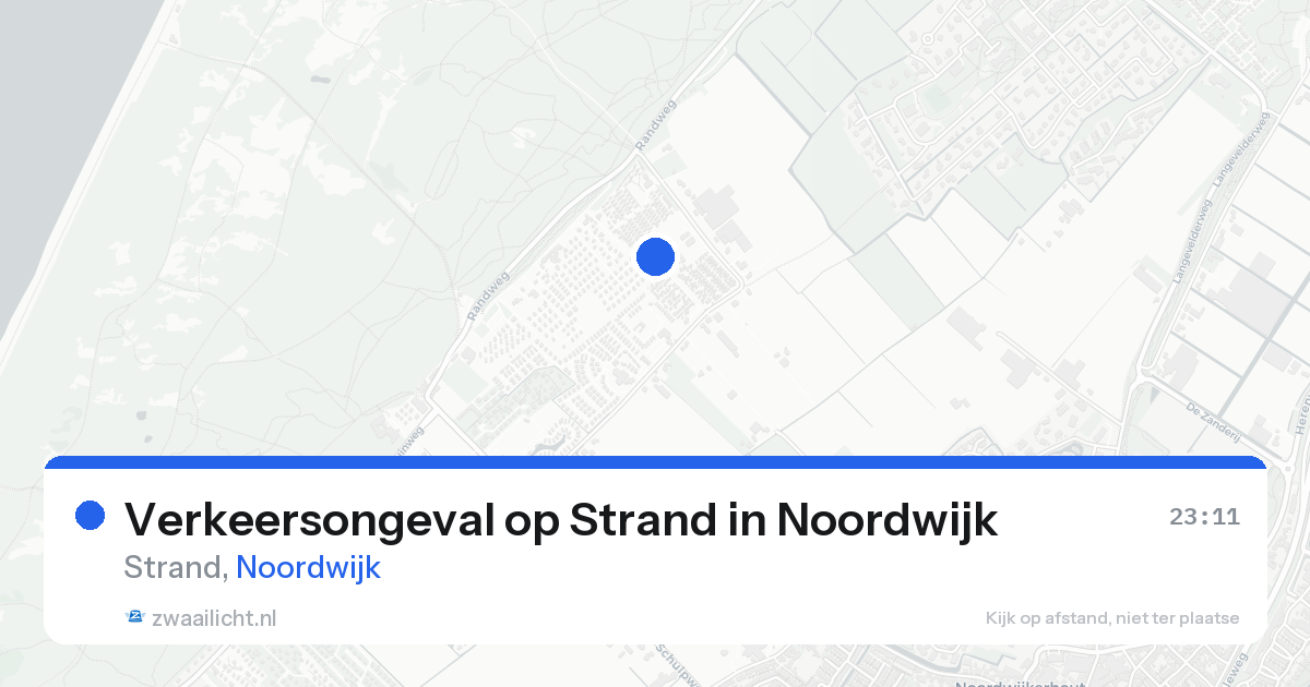 Verkeersongeval op Strand in Noordwijk — 15 aug 2026