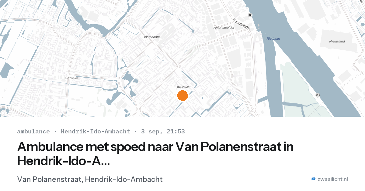 Ambulance met spoed naar Van Polanenstraat in Hendrik-Ido-Ambacht — 3 sep 2026