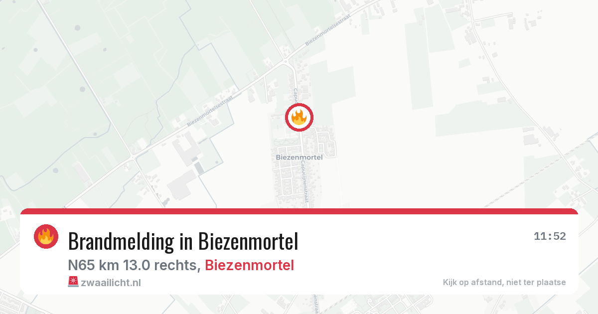 Brandmelding in Biezenmortel — 6 aug 2026