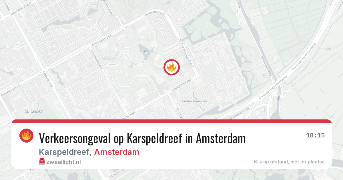 Verkeersongeval op Karspeldreef in Amsterdam — 10 apr 2026