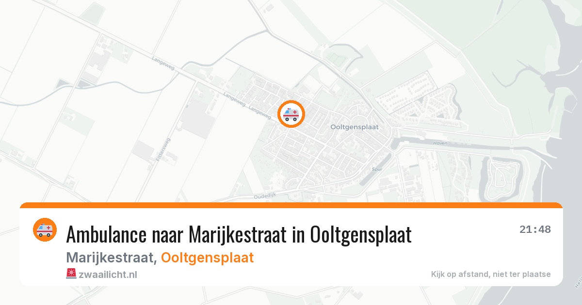 Ambulance naar Marijkestraat in Ooltgensplaat — 11 aug 2026
