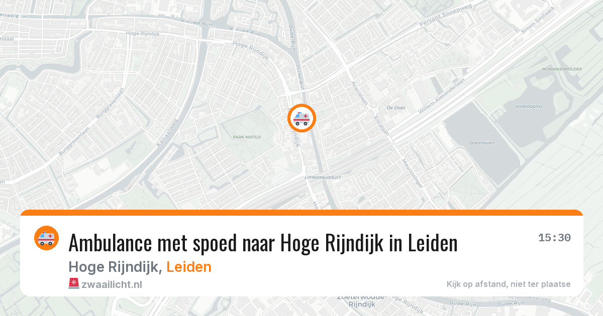 Ambulance met spoed naar Hoge Rijndijk in Leiden — 1 jul 2026