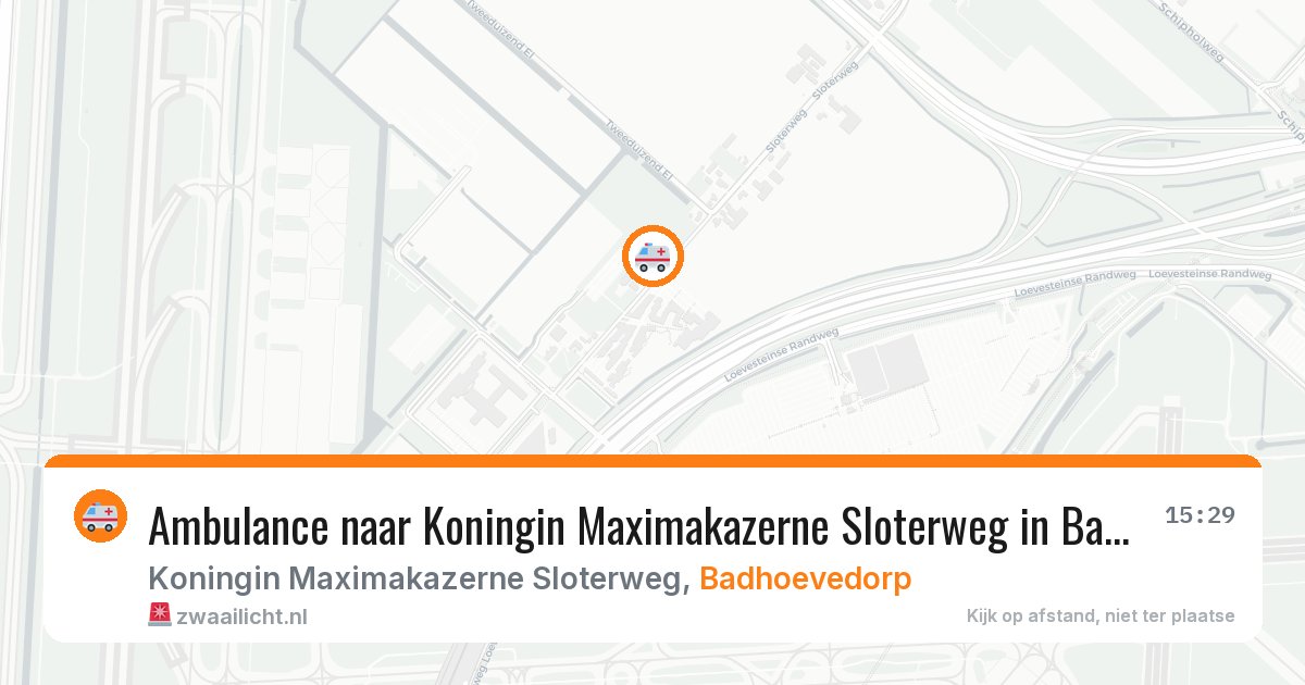 Ambulance naar Koningin Maximakazerne Sloterweg in Badhoevedorp — 8 feb 2026