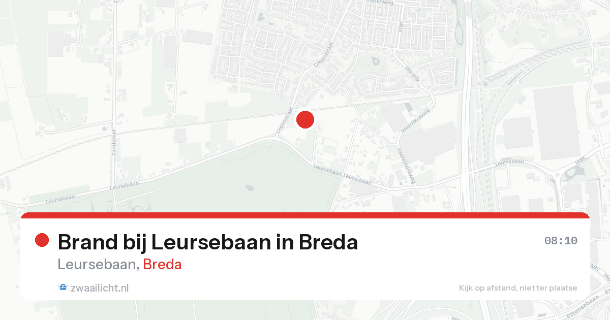 Brand bij Leursebaan in Breda — 19 aug 2026