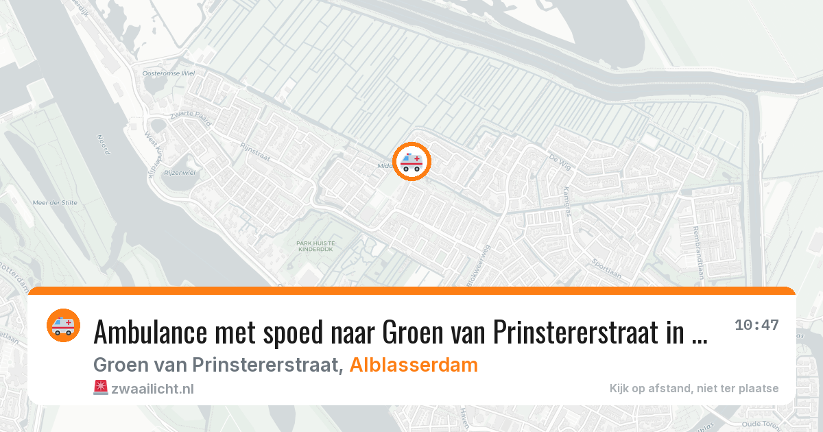 Ambulance met spoed naar Groen van Prinstererstraat in Alblasserdam — 30 jul 2026