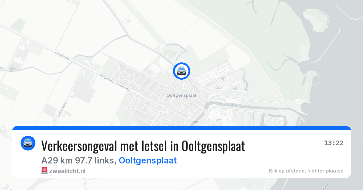 Verkeersongeval met letsel in Ooltgensplaat — 20 apr 2026