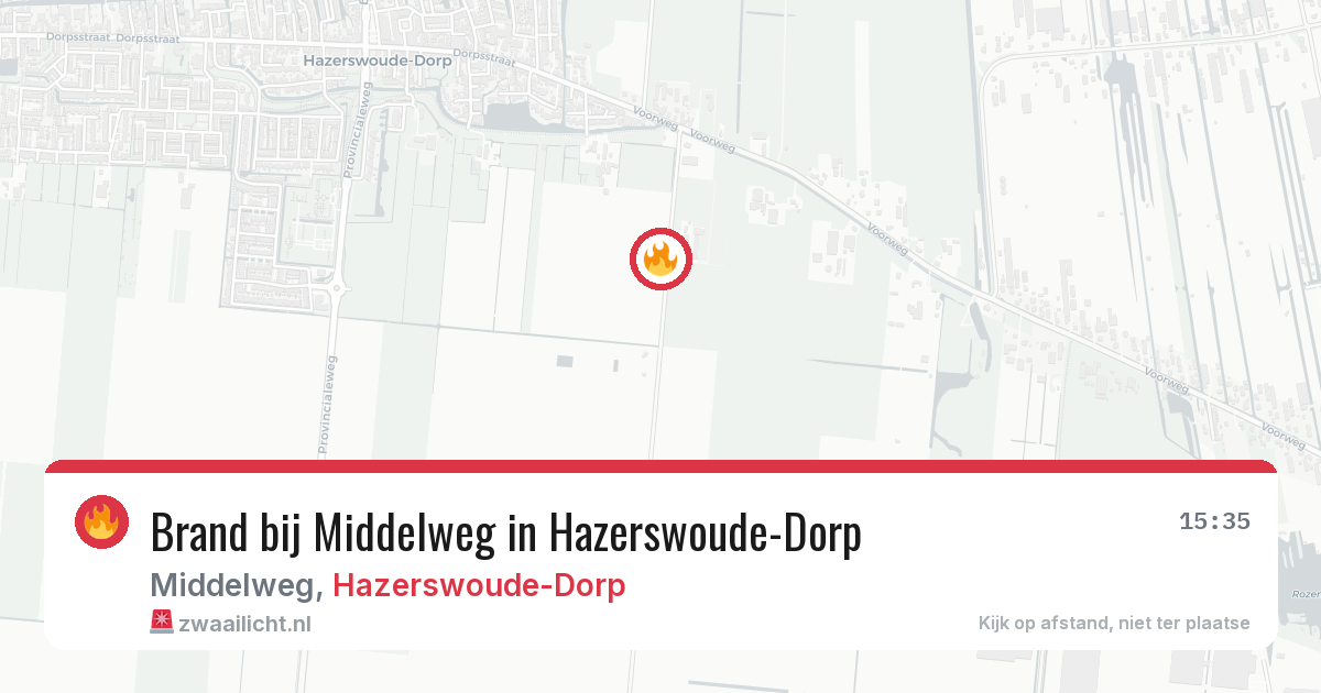 Brand bij Middelweg in Hazerswoude-Dorp — 26 jun 2026